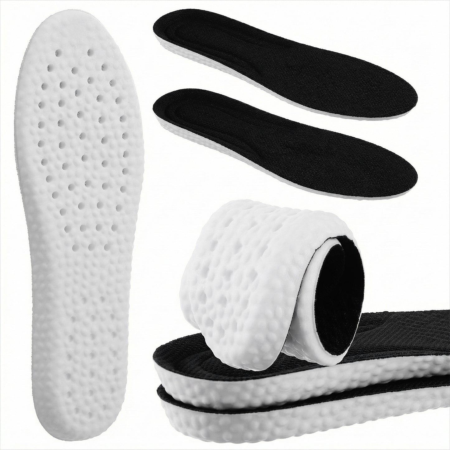 Memory Foam Insoles Replacement Cushion Shoe Inserts Shock Absorbing Cushion Comfort Inner Soles Trim to Fit Massage Shoe Inserts for Men Women(UK M:8-11)