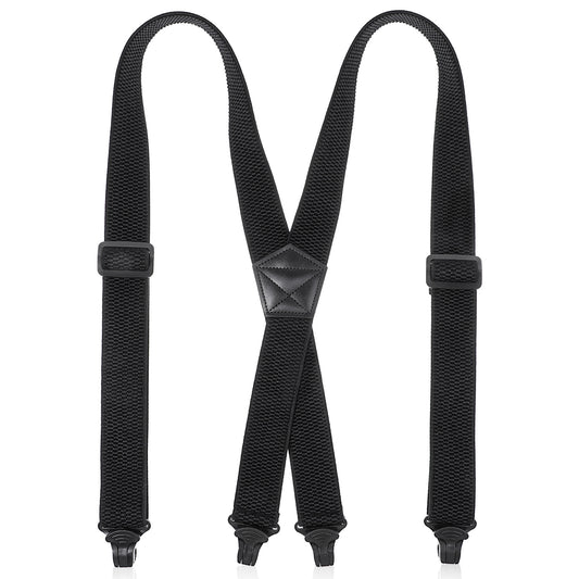 COMNICO Men's Industrial Strength Suspenders, Mens Heavy-Duty Suspender X Back Hidden Suspender Adjustable Elastic Work Suspenders Sturdy Clips Airport Friendly Suspenders Under Clothing for Men Women