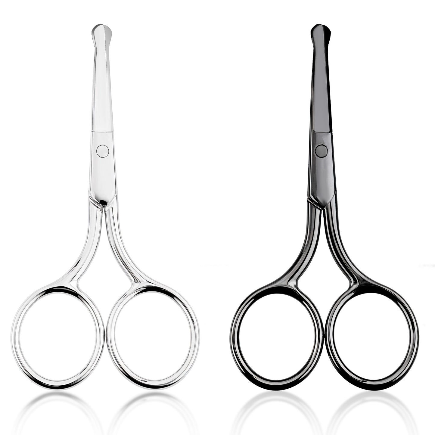 Gjinxi 2Pcs Nose Hair Scissors, Eyebrow Safety Nose Hair Trimmer for Men Women Lace Eyebrow Scissors Small Travel Face Cutting