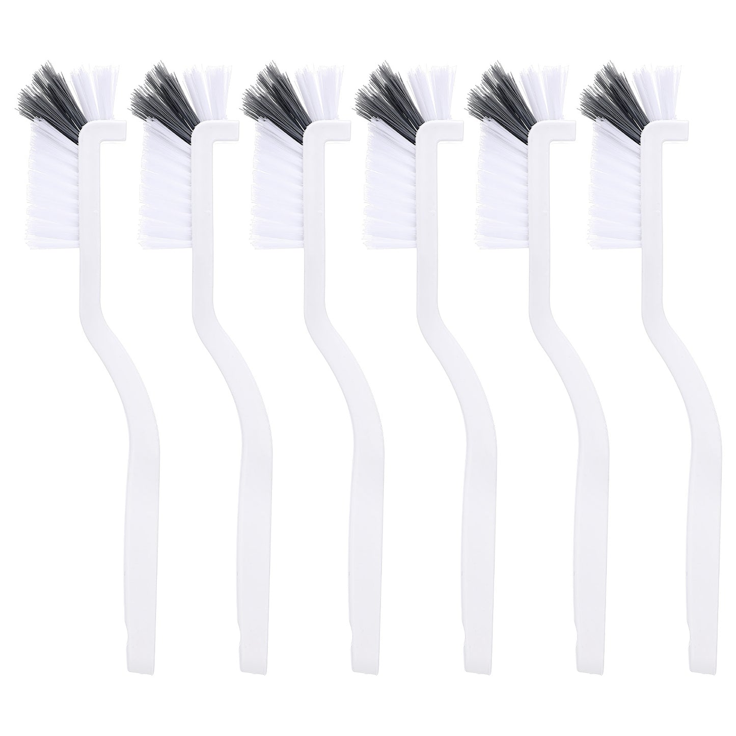 Wanmu 6 Pcs Kitchen Scrub Brush, Right Angle Cleaning Brush, Mini Stiff Bristles Tile Lines Brushes for Small Space Crevice Sink Household Dish Pot Pan Edge Corners