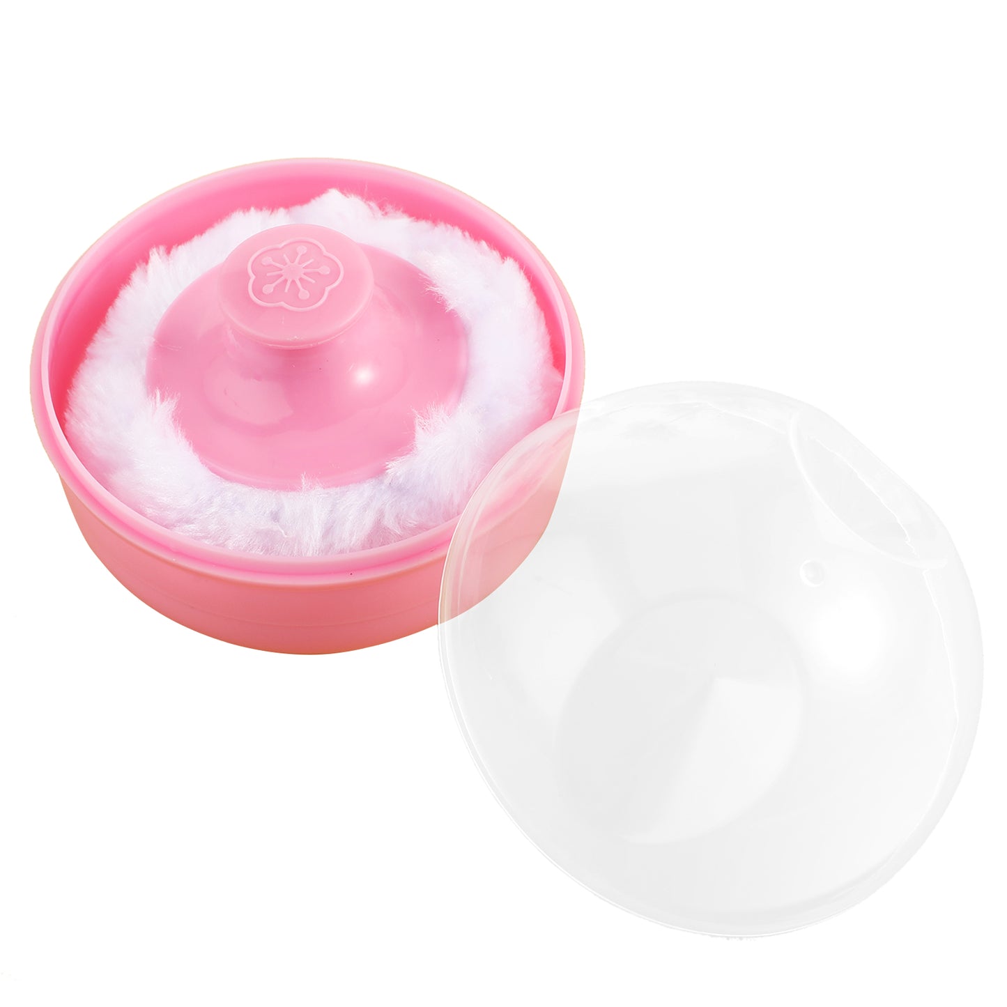 Wanmu Baby Body Powder Cosmetic Puff, Fluffy Powder Puff with Storage Container, Washable Large Velvet Dust Puff Body Powder Puff Soft Reusable Body Powder Applicator