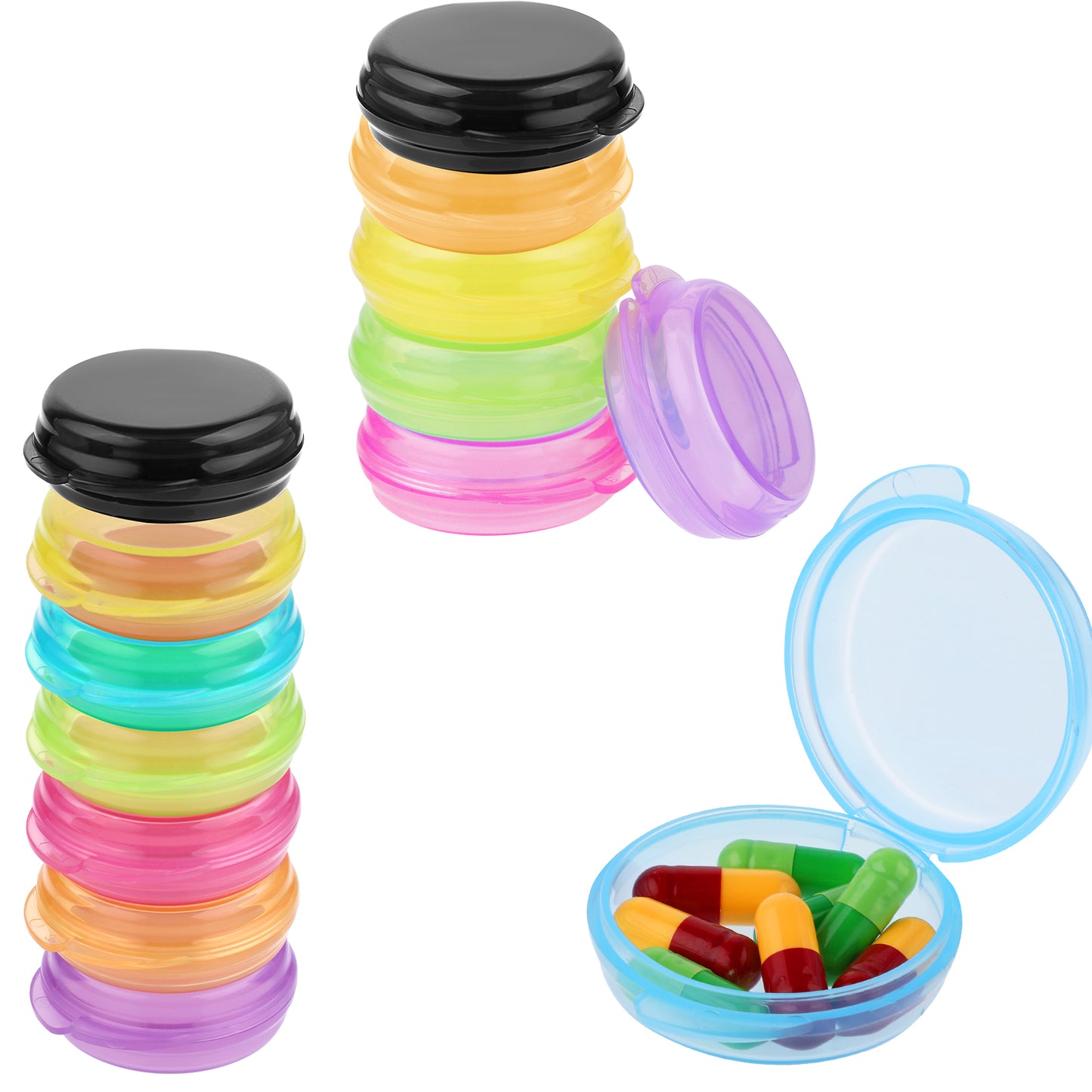 14 Pcs Small Pill Organizer Box Cute Travel Pill Case Portable Daily Pill Holder Mini Medicine Storage Container BPA Free Medicine Organizer Box for Pocket Purse Briefcase