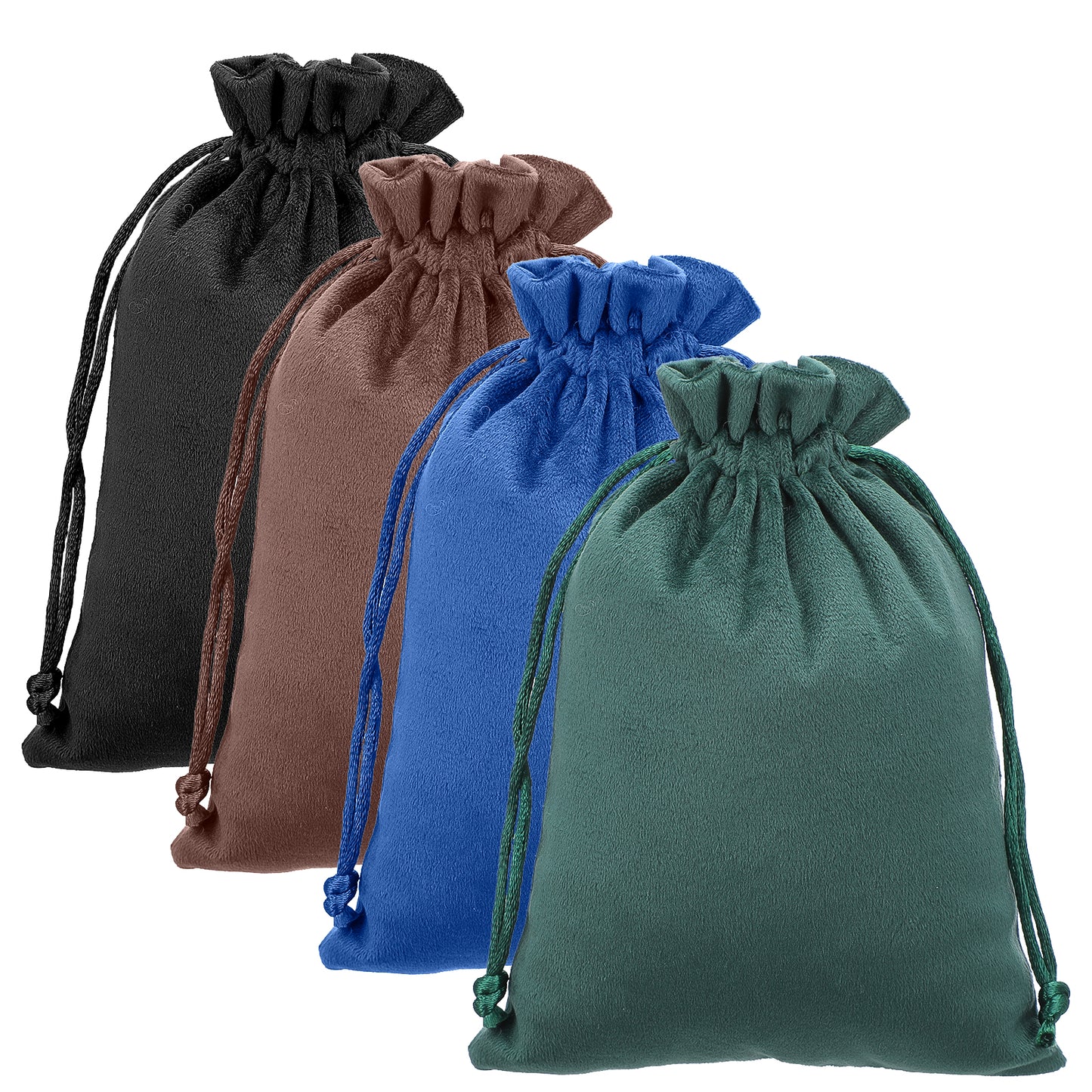 Sibba 4Pcs Velvet Drawstring Gift Bags, 7 x 5 Inch Soft Velvet Small Pouches for Dice, Rune, Tarot, Crystals, Jewelry and Gifts, 4 Colors