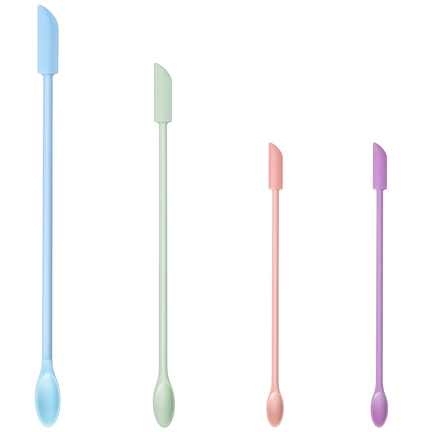 4Pcs Mini Spatula Makeup Spatula Silicone Jar Spatula Set Heat Resistant Kitchen Spatulas Small Makeup Scrapers for Cosmetics Reusable Beauty Tiny Tools Thin Jar Scraper for food Jam Spreader for Cake