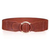Qianyu Women Wide Waist Belt StylishStretchy Belt Hollow Out Gold Buckle Waistband Vintage Elastic Waist Belt Ladies Belt with Circle Buckle for Dresses Plus Size Corset Jeans Costume Accessories