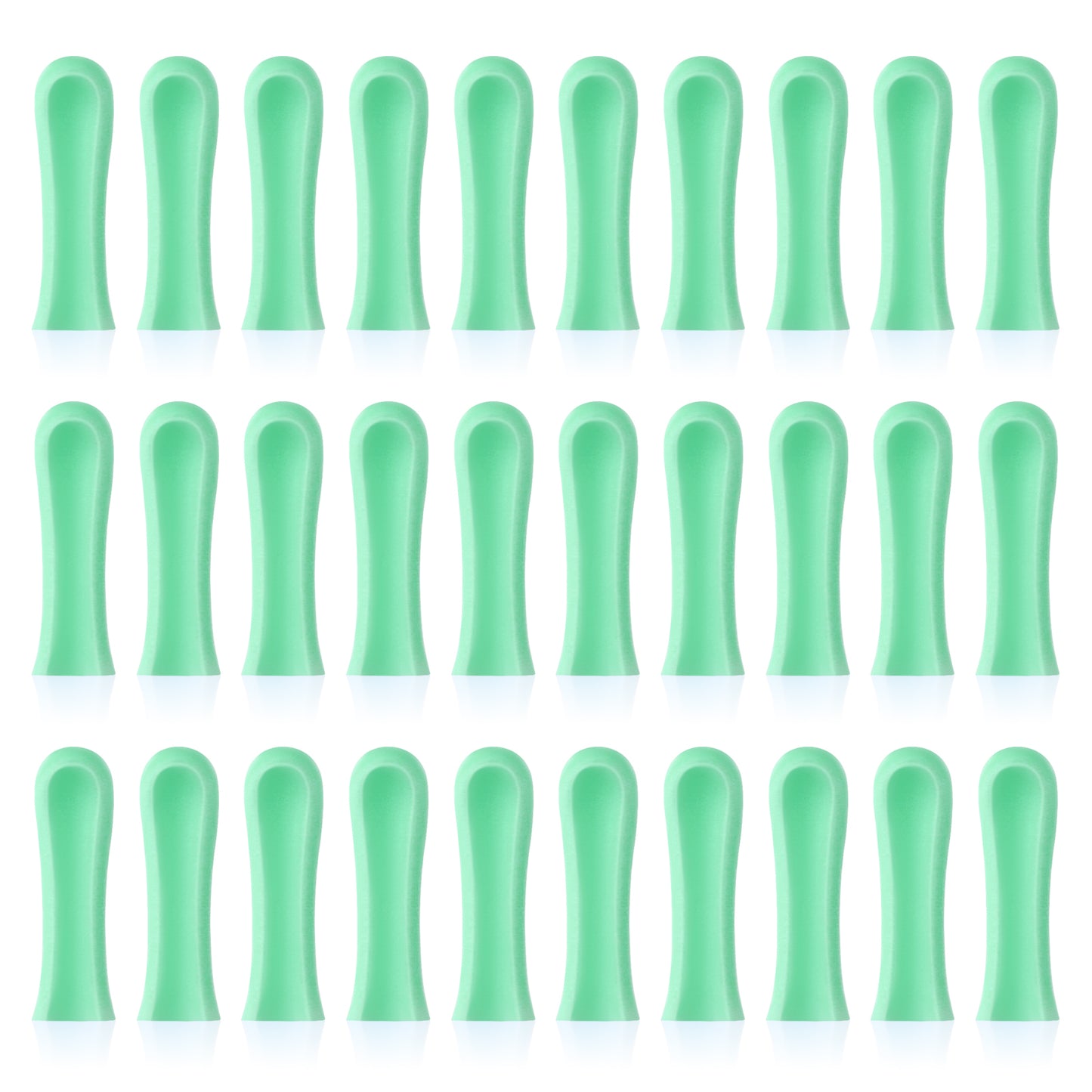 30Pcs Ear Cleaner Tips Ear Wax Removal Replacement Tips Ear Spoon Tips Ear Cleaner Replacement Tips Silicone Soft Cleaning Reuse Cap for Ear Wax Removal Tool for Adults Endoscope (Green)