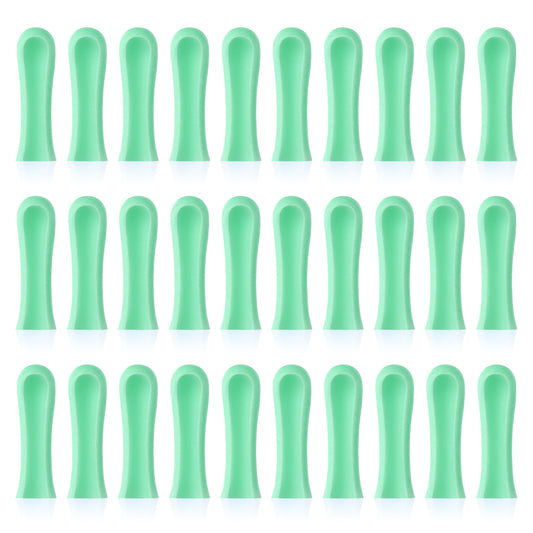 30Pcs Ear Cleaner Tips Ear Wax Removal Replacement Tips Ear Spoon Tips Ear Cleaner Replacement Tips Silicone Soft Cleaning Reuse Cap for Ear Wax Removal Tool for Adults Endoscope (Green)