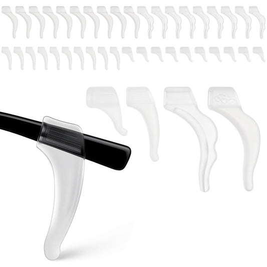 WLLHYF 40 Pairs Eyeglass Ear Grips Non-Slip Silicone Ear Hook Comfort Safety Eyewear Retainers Glasses Grip Eyeglass Temple Sleeve Retainer for Sunglasses Sports Work Reading Glasses