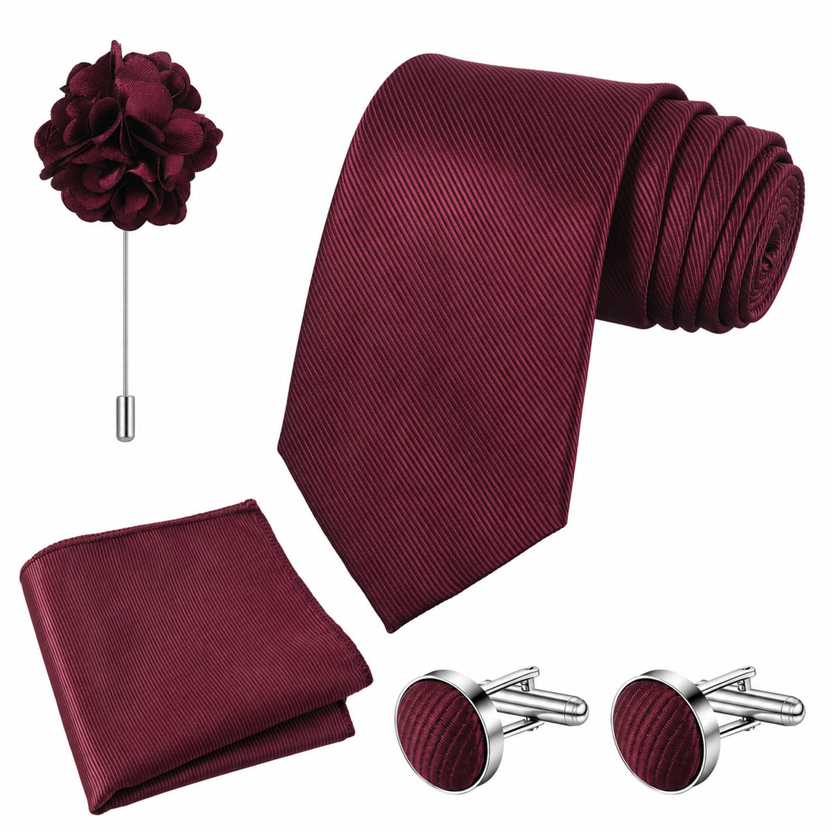 FNANJWQ Mens Tie and Lapel Pin Necktie Floral Tie Clip Sets