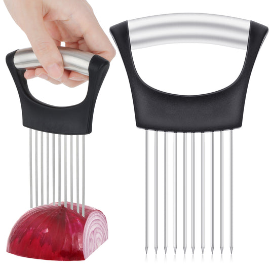 Sibba Onion Slicer Stainless Steel Onion Cutter Onion Holder for Slicing Vegetable Chopper Slicing Tool Food Sharp Slicing Assistant Rack for Fruit Lemon Meat Tomato
