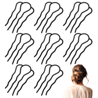 8Pcs Hair Side Combs Metal Hair Fork Clip Elegant U Shape Teeth Hair Stick Vintage 4 Prong Hair Updo Black Hair Pins for Buns Accessories for Women Girls Twist Thick Fine Hairstyle Design Tool