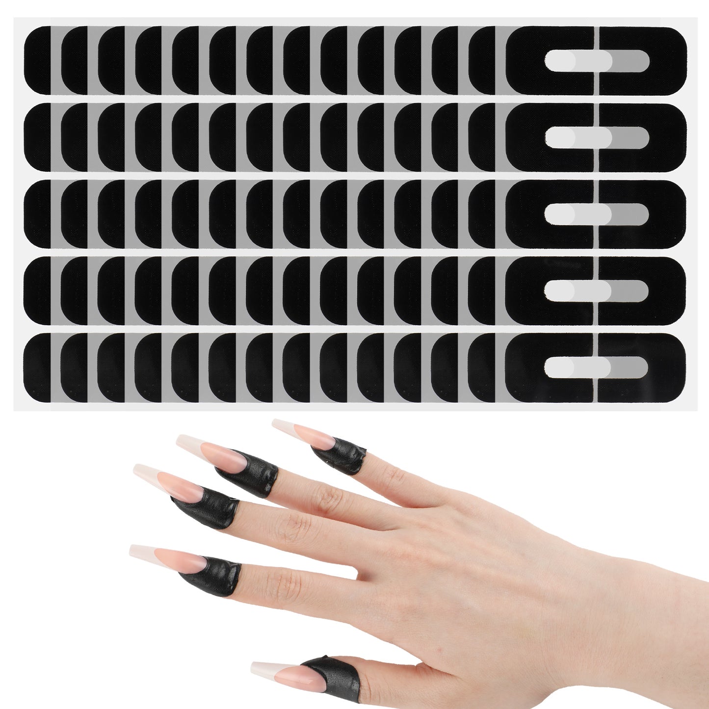 300PCS Nail Polish Protector for Fingers, Gel Nail Sticker, Peel Off Barrier 99.99%+ UV Finger Protection Skin Cuticle Protector Tape for Nail Painting, U-Shaped French Tip Nail Art Accessories DIY