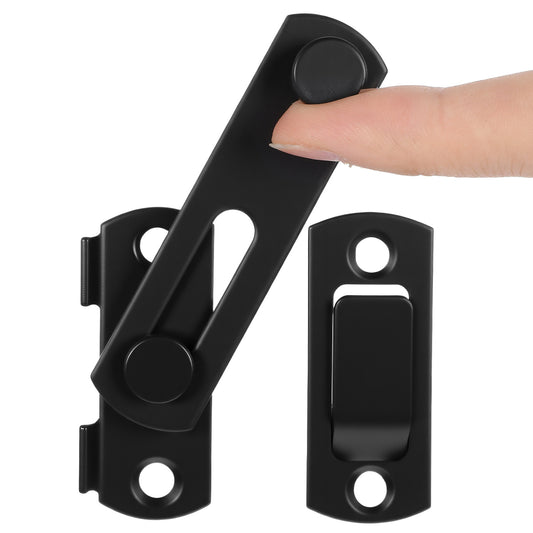 COMNICO 2pcs Barn Door Latche Gate Flip Door Latche Safety Doors Lock Matte Black Stainless Steel for Barn Wood Fence Sliding French Doors
