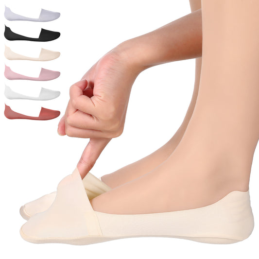 6 Pairs No Show Socks for Women Cushioned Low Cut Athletic Hidden Liner Non Slip Nylon Thin Footies Invisible Boat Silky Ankle Short Socks for Loafers Flats Loafers Lightweight Soft Stretchable Girl