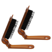 2Pcs Travel Folding Hair Brush Portable Pocket Boar Bristle Brush for Men Lightweight Travel Comb for Women Anti-static Mini Hairbrush Small Compact Massage Comb for Thin Thick Curly Straight Wet Dry