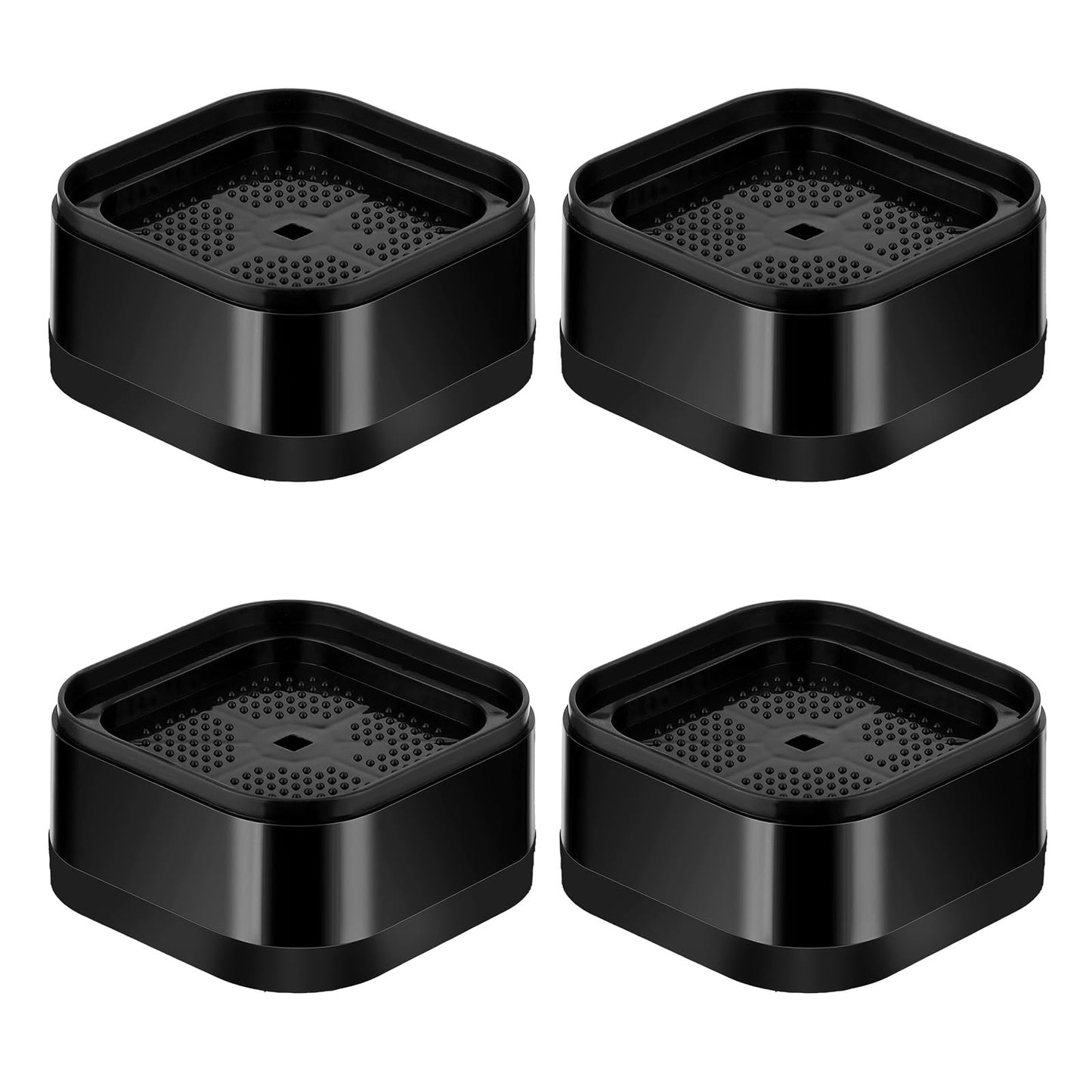 Sibba Furniture Risers 4 Pcs Adjustable Bed Risers Heavy Duty Lifts Pad Square Sofa Stackable Accessories Fit Desk Leg, Table, Couch, Chair, Bed, Frame, Dorm (Black)