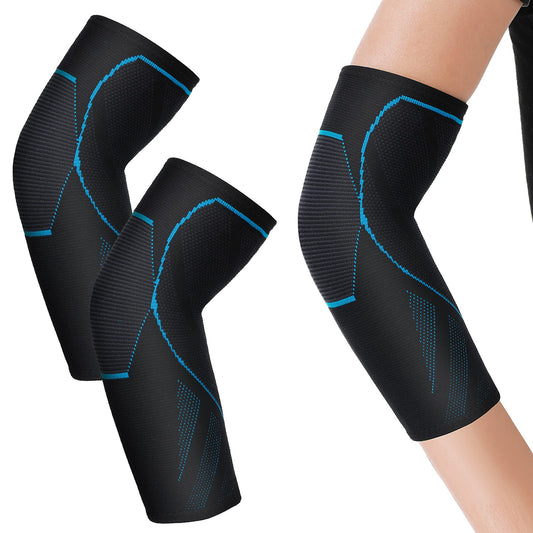 WLLHYF 1 Pair Elbow Compression Sleeve Thicken Breathable Elbow Pads Wraps Arm Brace Support Forearm Pain Relief Reduce Tendonitis Arthritis Elbow Brace for Men Women