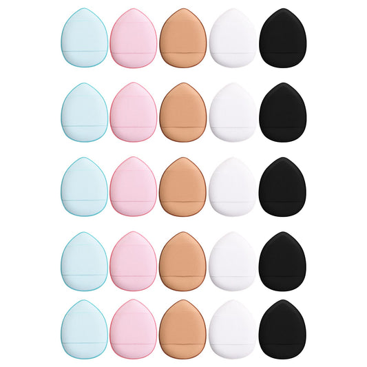 Sibba 25 Pieces Powder Puff Sponges Finger Holder Strap Beauty Blender Blending Makeup For Liquid Foundation Cosmetic Tools Eye Nose Make Up Mini Applicator Soft Pads Pack