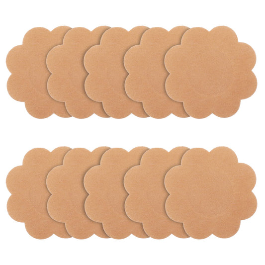 Sibba Nipple Cover Pasties Covers Pads 10 Pieces Beige Breast Petals Stickers Tape Pasty Nipless Lift Stickiness Sticky Silicone Breathable Lingerie Underwear Accessories For Wedding Dress Women Girl