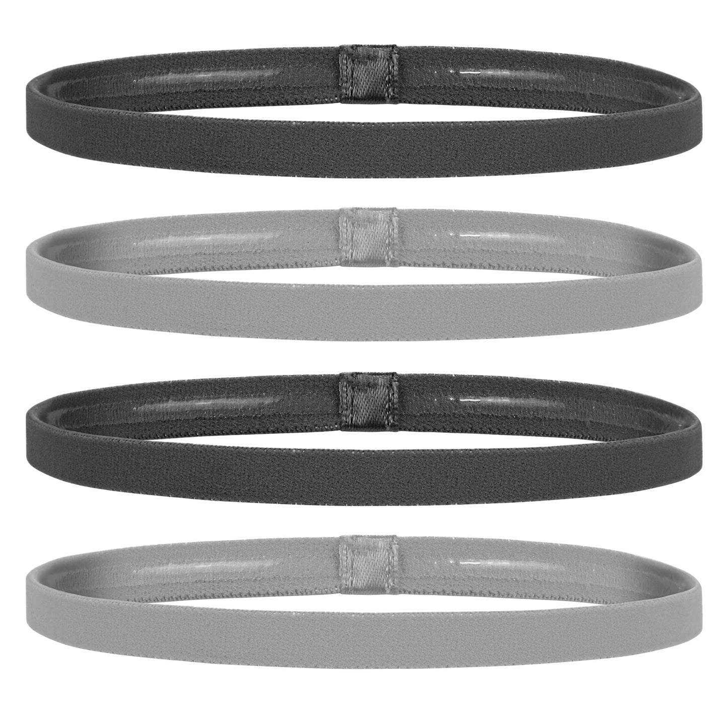 Sibba Gymnastics Headband, 4 Pieces Non-Slip Athletic Exercise Sport Hair Bands, Silicone Grip Hairband for Men Woman Working Out