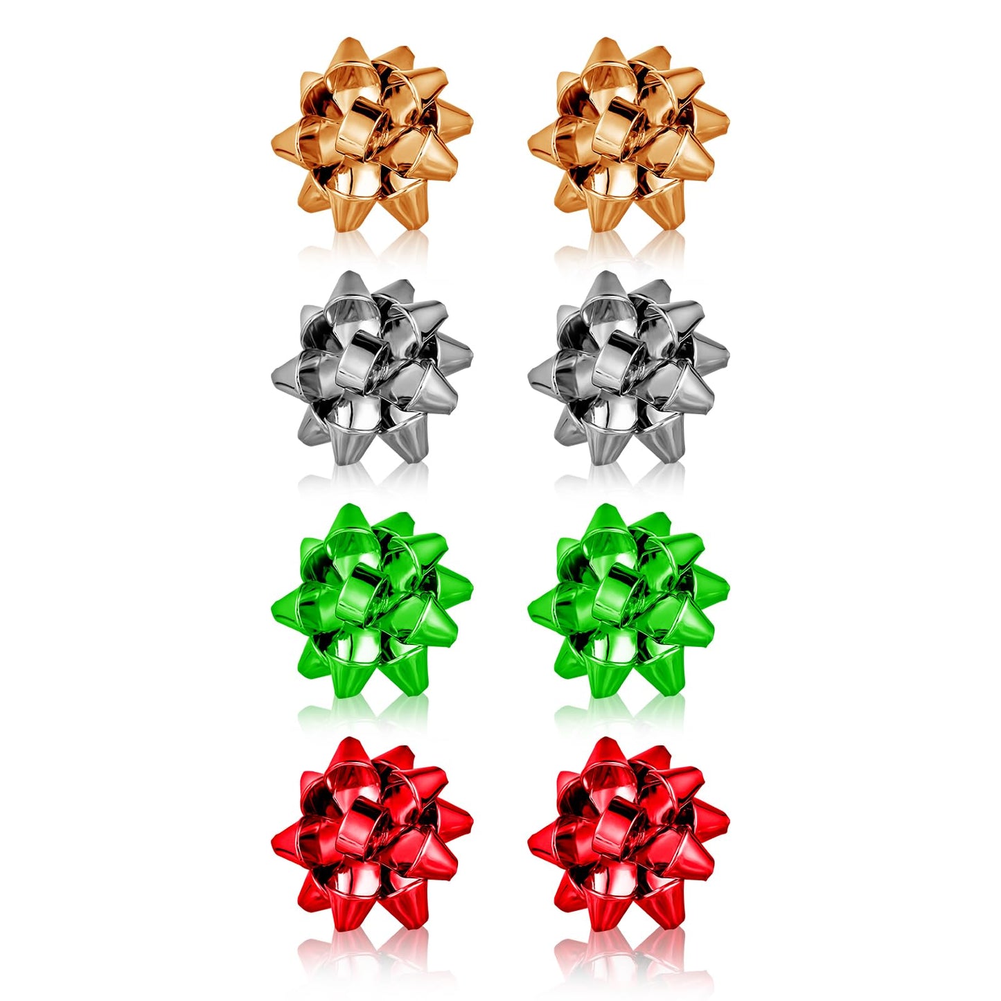 Sibba 4 Pairs Christmas Earrings Holiday Xmas Bow Earring 4 Color Bow Earrings Studs Christmas Gifts for Women Girls