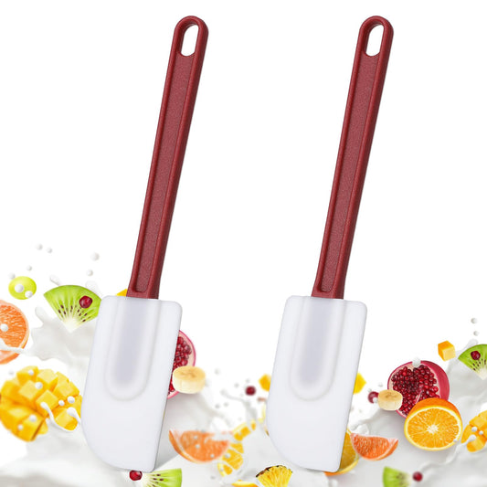 COMNICO Silicone Spatulas Set for Kitchen, 2 Pcs Flexible Rubber Spatulas Commercial Spatula Heat Resistant Soft Scraper to 500? for Cooking Mixing Frying Spreading Baking Dishwasher Safe