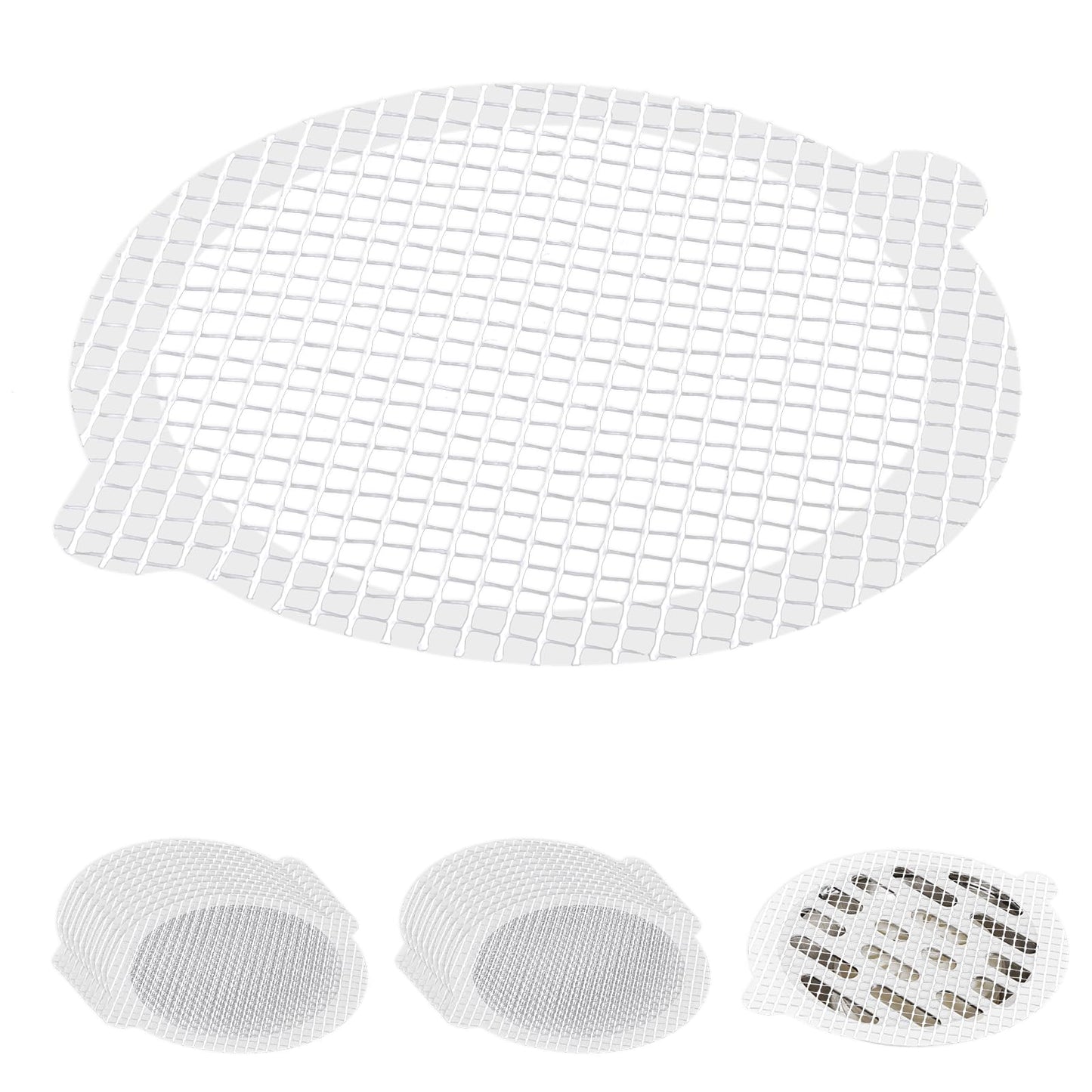 COMNICO 20 Pack Disposable Shower Drain Hair Catcher Collector Bath Tub Drain Cover Mesh Sink Stopper Adhesive Drainage Protector for Kitchen Laundry Bathroom Bathtub Floor