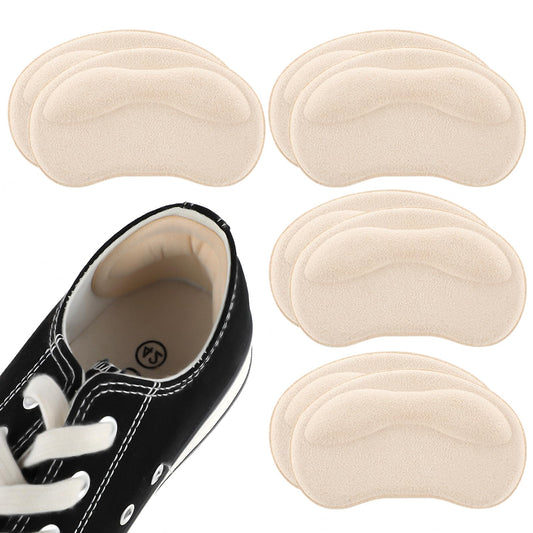 Sibba 4 Pairs Heel Cushion Pads, Heel Grips Inserts for Boots Loose Shoes Too Big, Anti Blister Shoe Liners Heel Protectors, Reusable Heel Guards Liners for Women Men, Improve Shoe Fit (Nude)