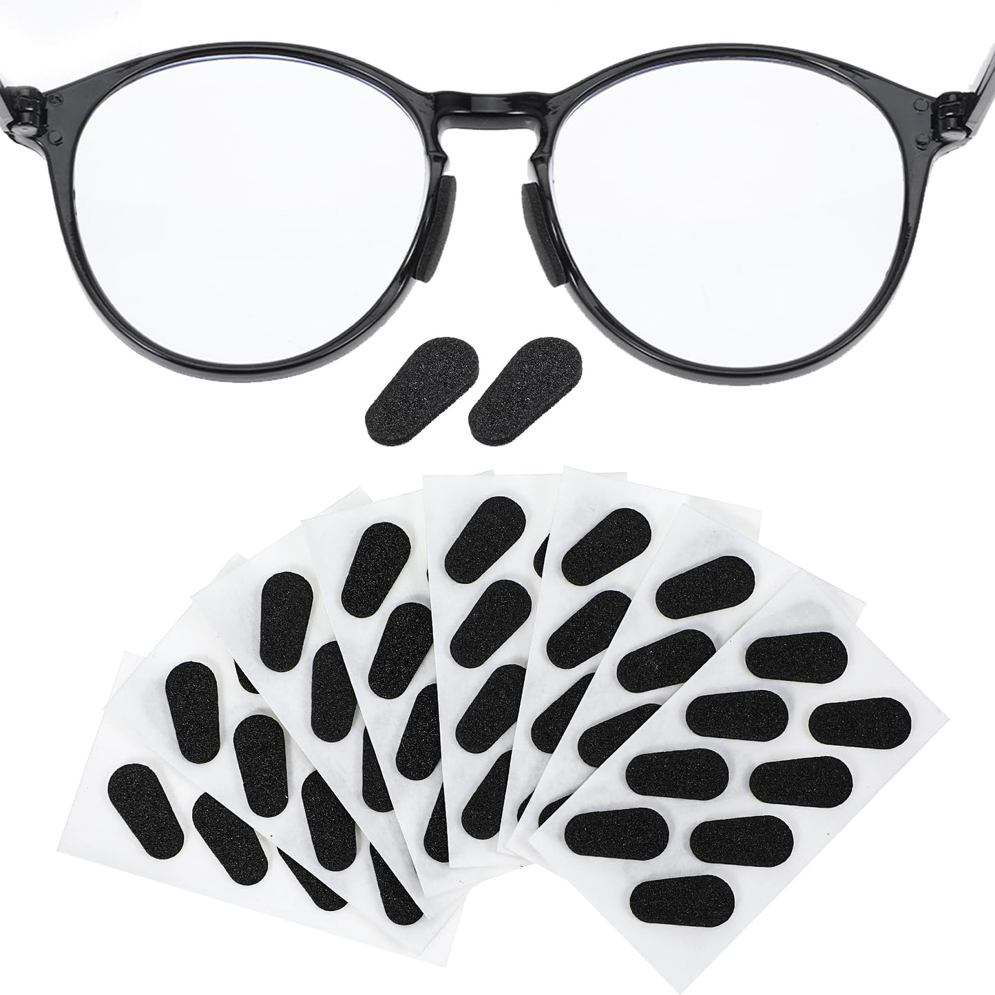 32 Pairs Eyeglass Nose Pads Self Adhesive oft Foam Glasses Nosepads Anti-Slip Thin Nose Grip Cushion for Full Frame Eyeglasses Sunglasses Sports Men Women