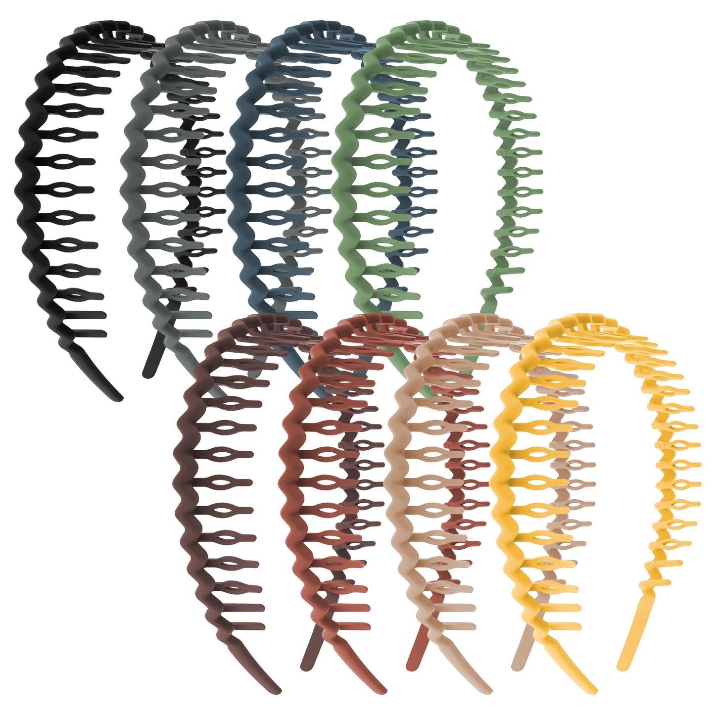 8 Pcs Non-Slip Plastic Headbands with Long Teeth Effortless Skinny Head Bands Wave Comb Hair Hoop Thin Hair Accessories for Women Men Teen Girls Decoration