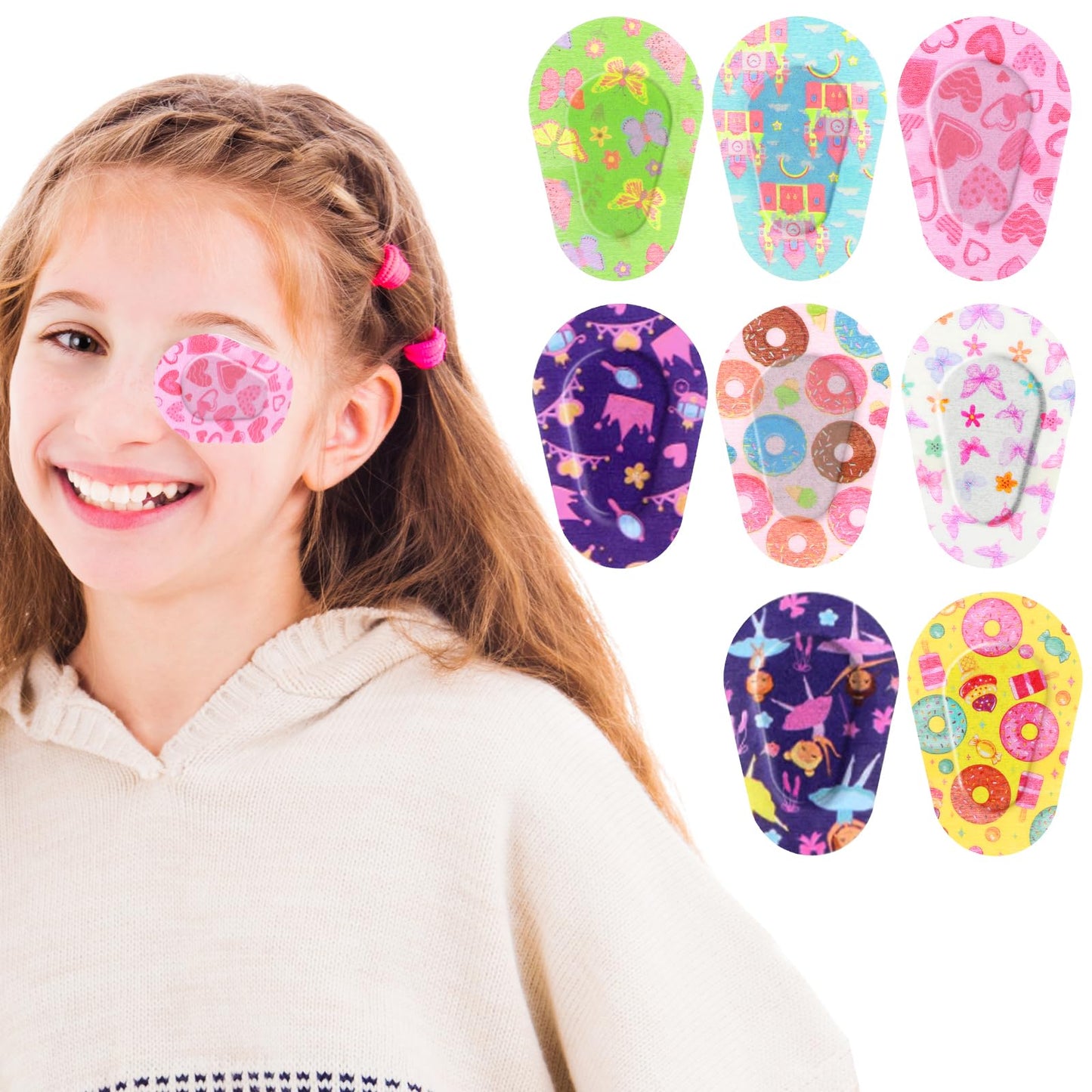 24 Pcs Adhesive Eye Patches Light Blocking Breathable Eyepatch Sticker Disposable Blackout Cotton Eye Shield Colorful Easy Peeling Latex Free Eyecare Bandages 3 × 2 Inches 12 Styles