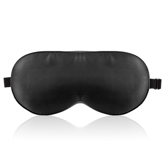Silk Eye Mask for Sleeping with Adjustable Strap, Natural Satin Mulberry Silk Blackout Sleep Mask for Women, Breathable and Comfy Night Mask for Sleep, Plane Travel Essentials(Black)