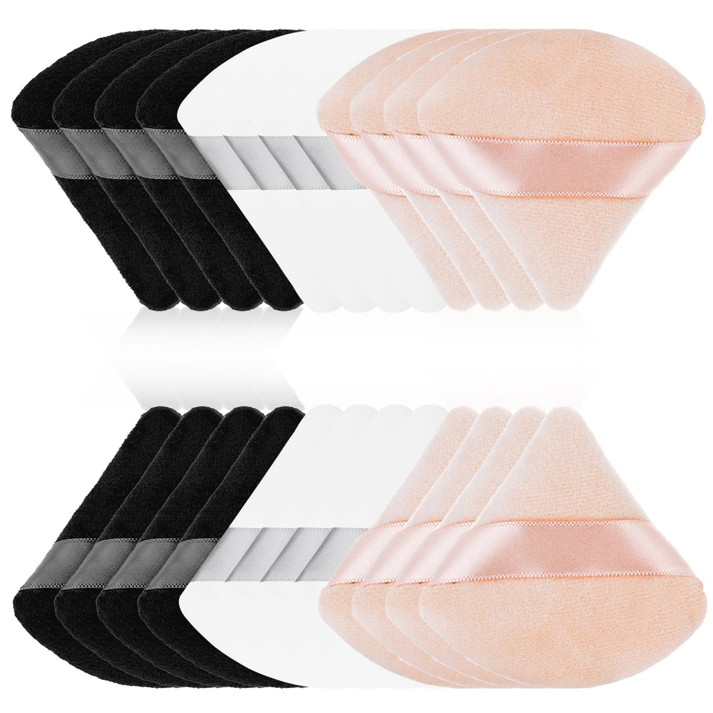 Dimeho 24 Pcs Powders Puff, Triangle Makeup Puffs for Face Powders Soft Setting Powders Puffs for Loose and Press Powders Cosmetic Foundation Sponge Powders Applicator Beauty Makeup Tools