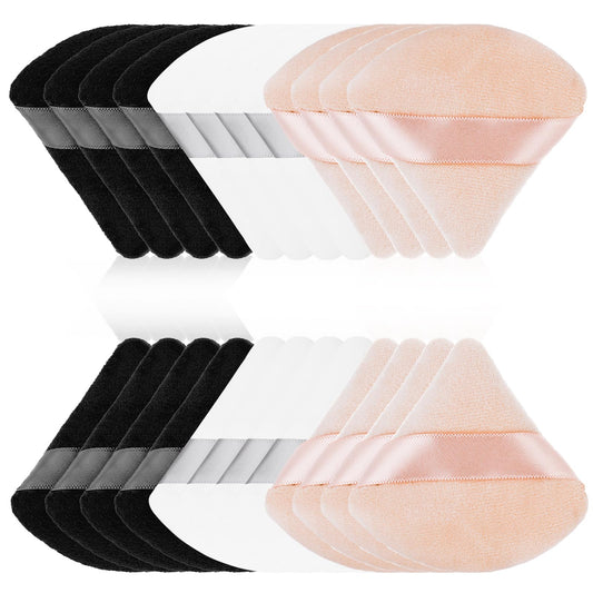 Dimeho 24 Pcs Powders Puff, Triangle Makeup Puffs for Face Powders Soft Setting Powders Puffs for Loose and Press Powders Cosmetic Foundation Sponge Powders Applicator Beauty Makeup Tools