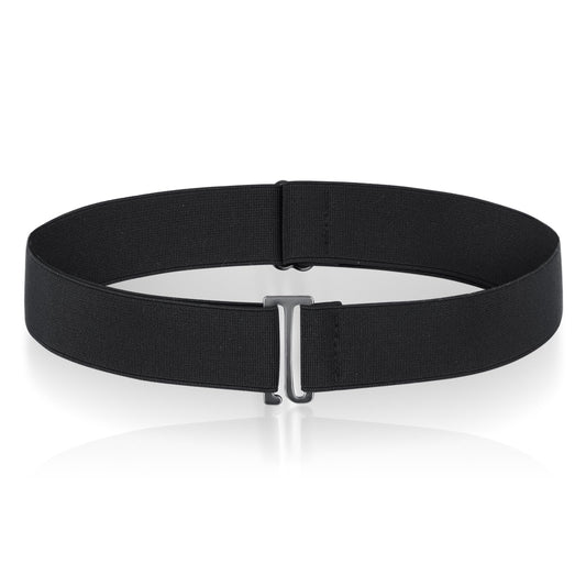 COMNICO Women Adjustable Elastic Belt Invisible Flat Buckle Stretch Waist Belts Skinny Comfortable Simple Wide Stretch Jeans Belts for Sweater Dresses Shirt Windbreaker(Black)