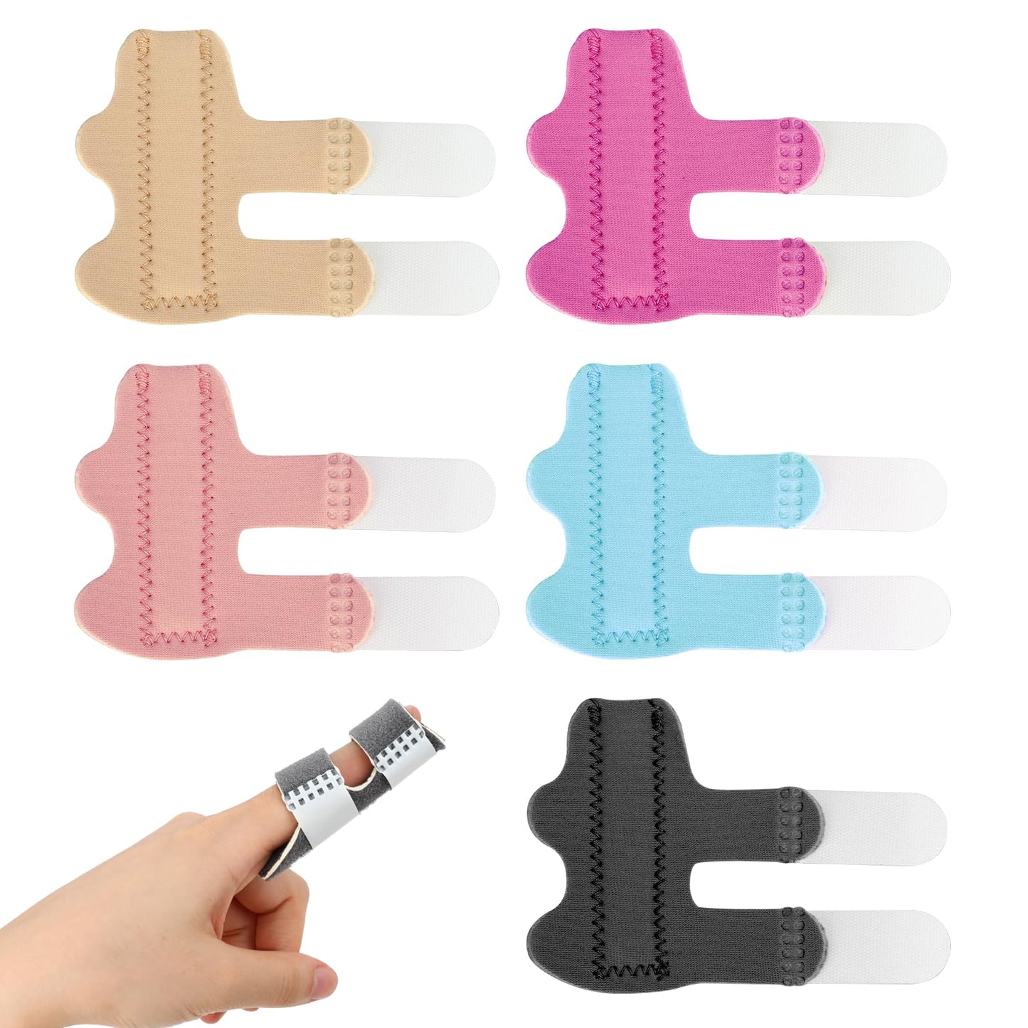 Trigger Finger Splint 5pcs Color Finger Support Brace Finger Stabilizer Universal Finger Straightener for Arthritis Injury Sprain Index Middle Ring Finger Pain Relief Knuckle Support Immobilization