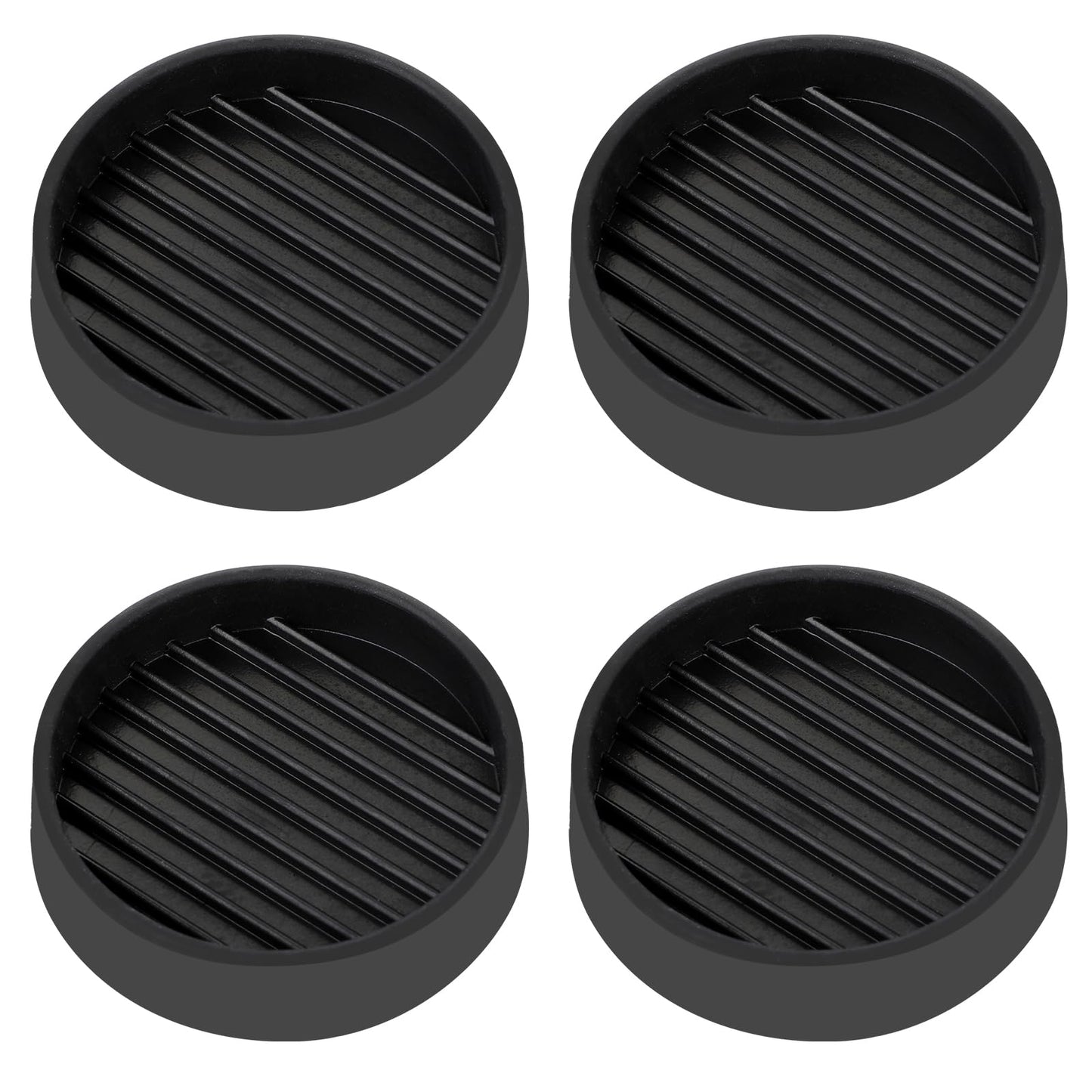 Dimeho 4Pcs Round Furniture Caster Cups 2x2 Inch Rubber Non Slip Furniture Pads Anti Slide Grippers Floor Protector Non Skid Furniture Feet Leg Coasters for Bed Couch Table Chair Stoppers (Black)