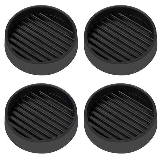 Dimeho 4Pcs Round Furniture Caster Cups 2x2 Inch Rubber Non Slip Furniture Pads Anti Slide Grippers Floor Protector Non Skid Furniture Feet Leg Coasters for Bed Couch Table Chair Stoppers (Black)