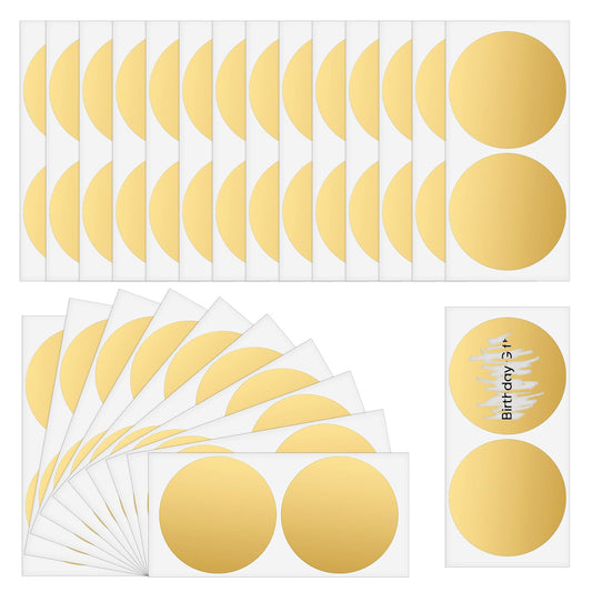 COMNICO Scratch Off Sticker Labels, 50 Pieces Scratch Off Labels 2 Inches Gold Scratch Off Stickers Round Self Adhesive Scratch Off Cards for DIY Reward Raffle Card Creating