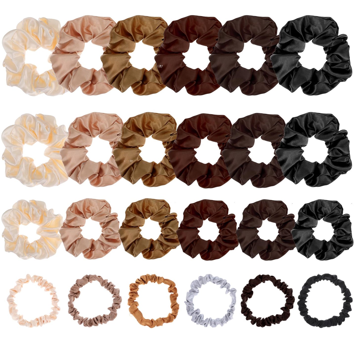 24 Pcs Satin Silk Hair Scrunchies for Women Soft Hair Ties Bands Bulk Fashion Hair Bands Ropes Elastic Ponytail Holder Cute No Damage Hair Ties for Women Girls Hair Accessories Decorations