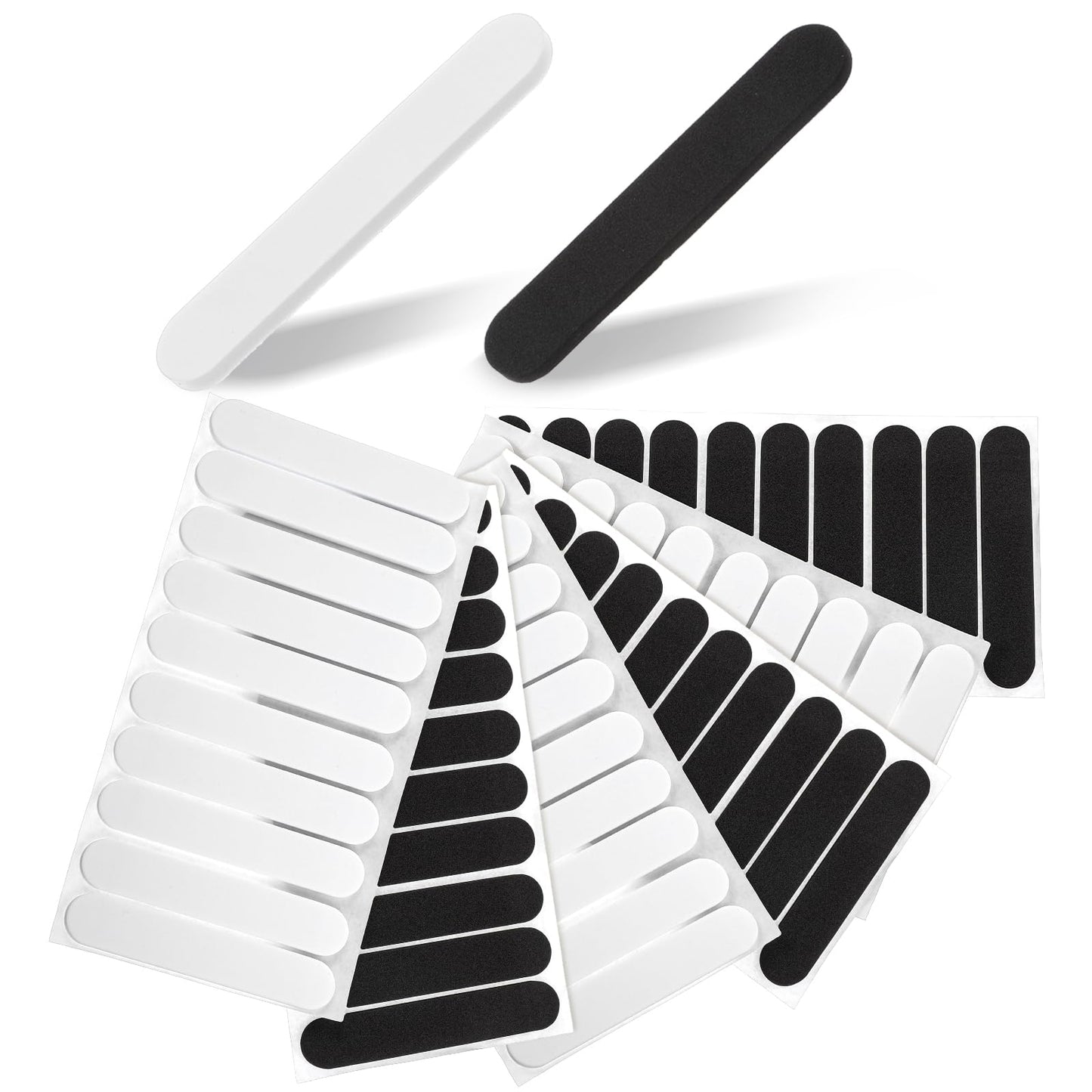 Wanmu 60 Pcs Hat Size Tape Hat Sizer Reducer Insert Self Adhesive Foam Reducing Sizing Tape for Caps Hats Sweatband (Black+White)