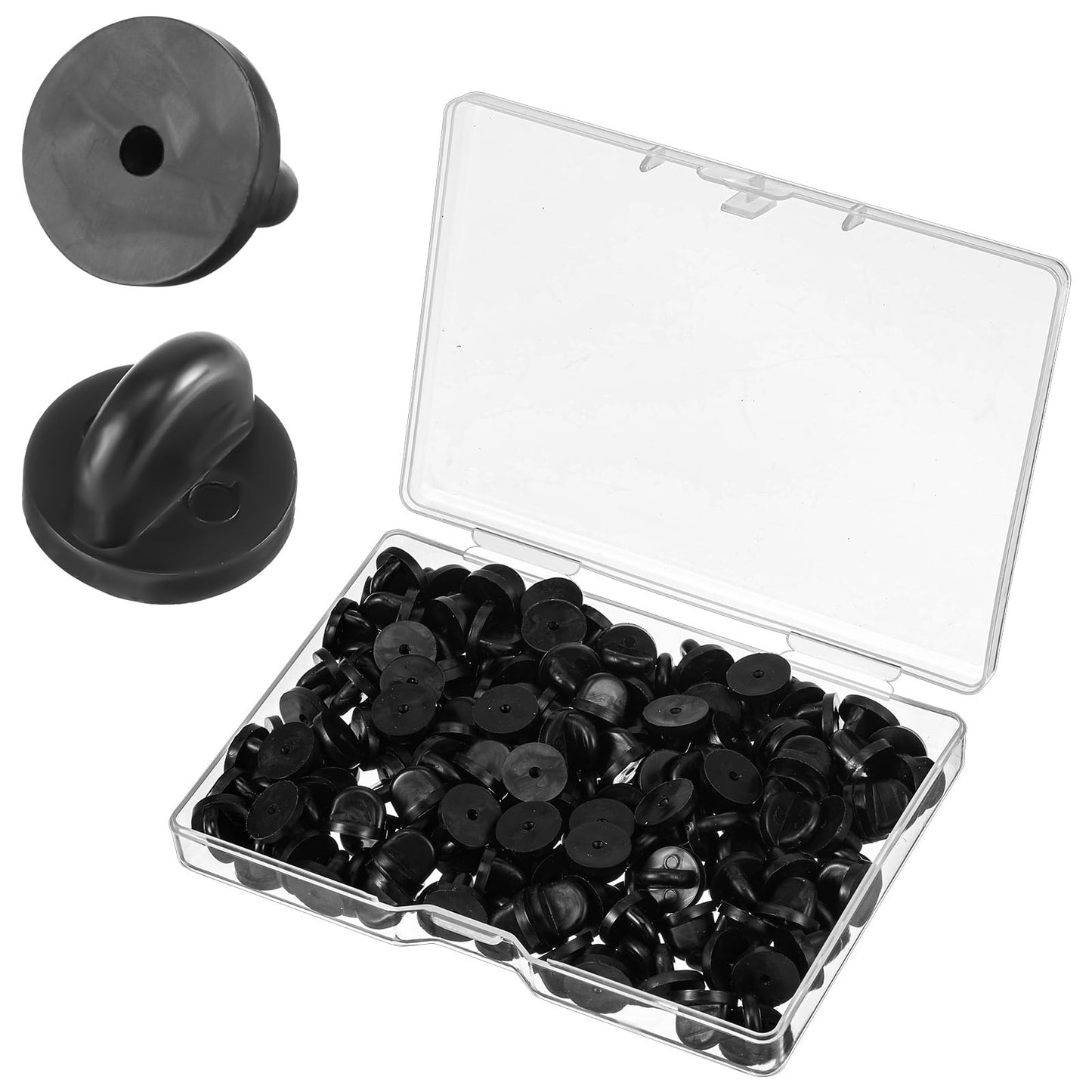 150 PCS PVC Rubber Pin Backs Replacement Lapel Pin Badge Backs Pins Cap Keepers Pins Backings for Uniform Brooch Tie Hat Badge Insignia Black Holders Keepers