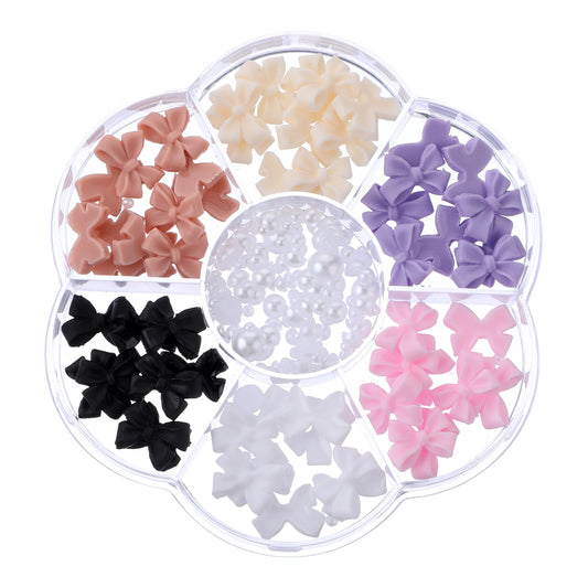 Bow Nail Charms Bow-Knot Nail Stud Rhinestones Crystal, 3D Bow-Knot Colorful Nails Supplies Set for Nail Stones Design Nail Art Decoration DIY Jewel Stones Nail Art Rhinestones