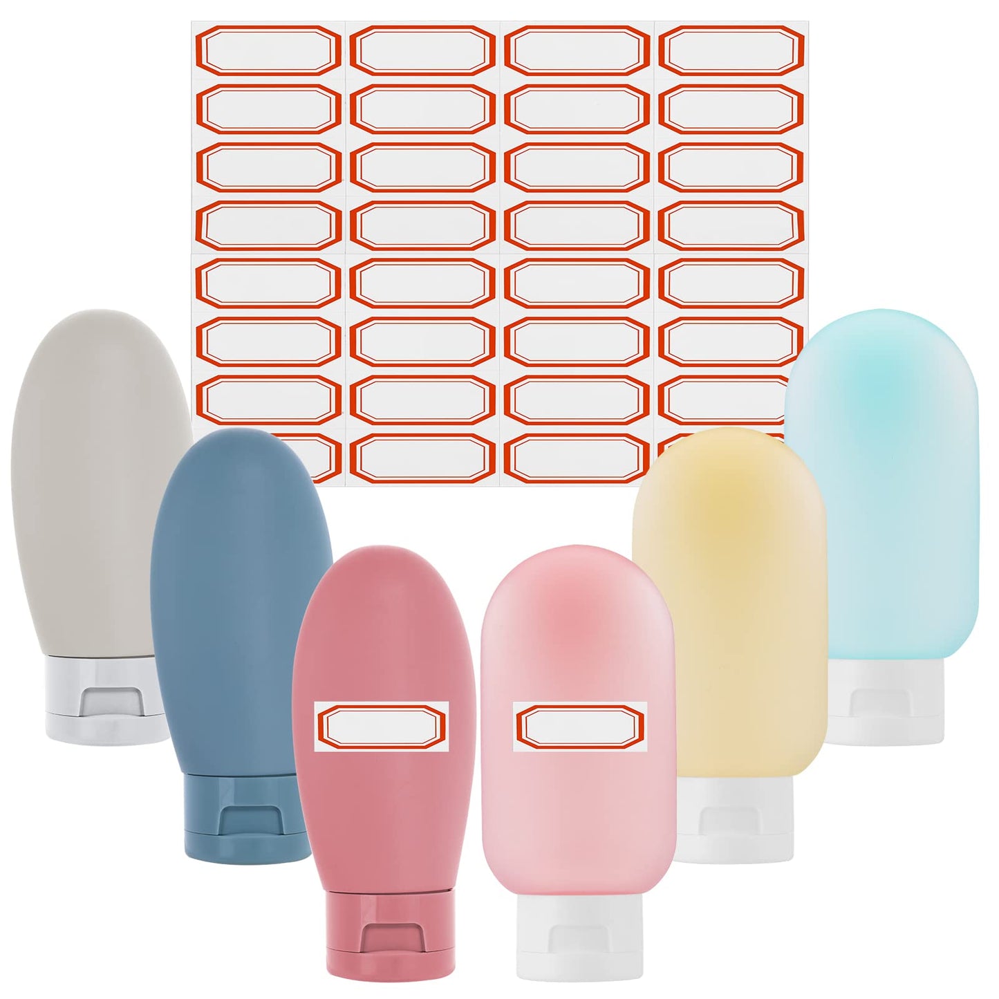 Sibba 6Pcs Travel Bottles Leak Proof Travel Size container for Toiletries Squeezable Travel Accessories for Shampoo Conditioner Lotion Body Wash