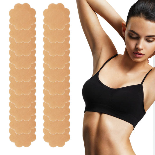 WLLHYF 40 Pieces Nipple Covers Disposable Breast Pasties Plum Shaped Round Self-adhesive Natural Invisible Nipple Stickers Petals Breast Covers for Women Beige (40pcs Plum Shaped)