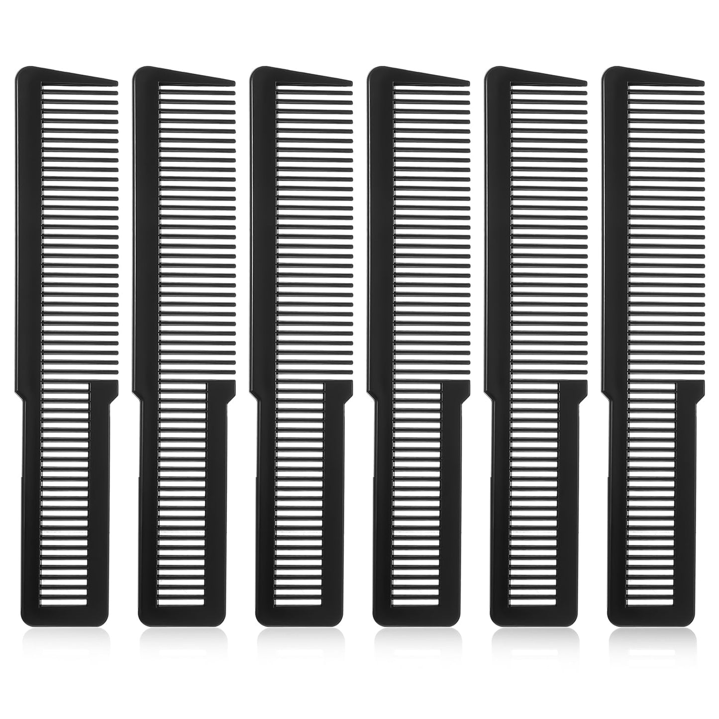 Wanmu 6Pcs Hair Cutting Comb for Women, Professional Barber Combs, All-Purpose Clipper Comb, Cutting Combs for Hair Stylist, Clipper Comb Hairstylist Hair Comb for Men Home Salon (Black)