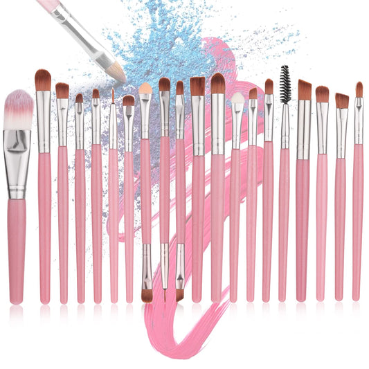 Sibba Makeup Brush Set, 20 Pcs Premium Synthetic Foundation Powder Concealers Eye shadows Blush Makeup Brushes with Soft Hairs and Real Wood Handle for Eyeshadow, Blending, Eyebrow, Eyeliner(Pink)