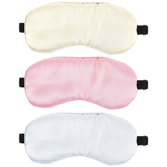 Sleep Mask 3 Pack Silk Blackout Eye Mask Side Sleeper Eye Covers Elastic Strap Night Eyeshade Soft Comfort Blindfold for Women Men Boys Girls Sleeping Travel Nap