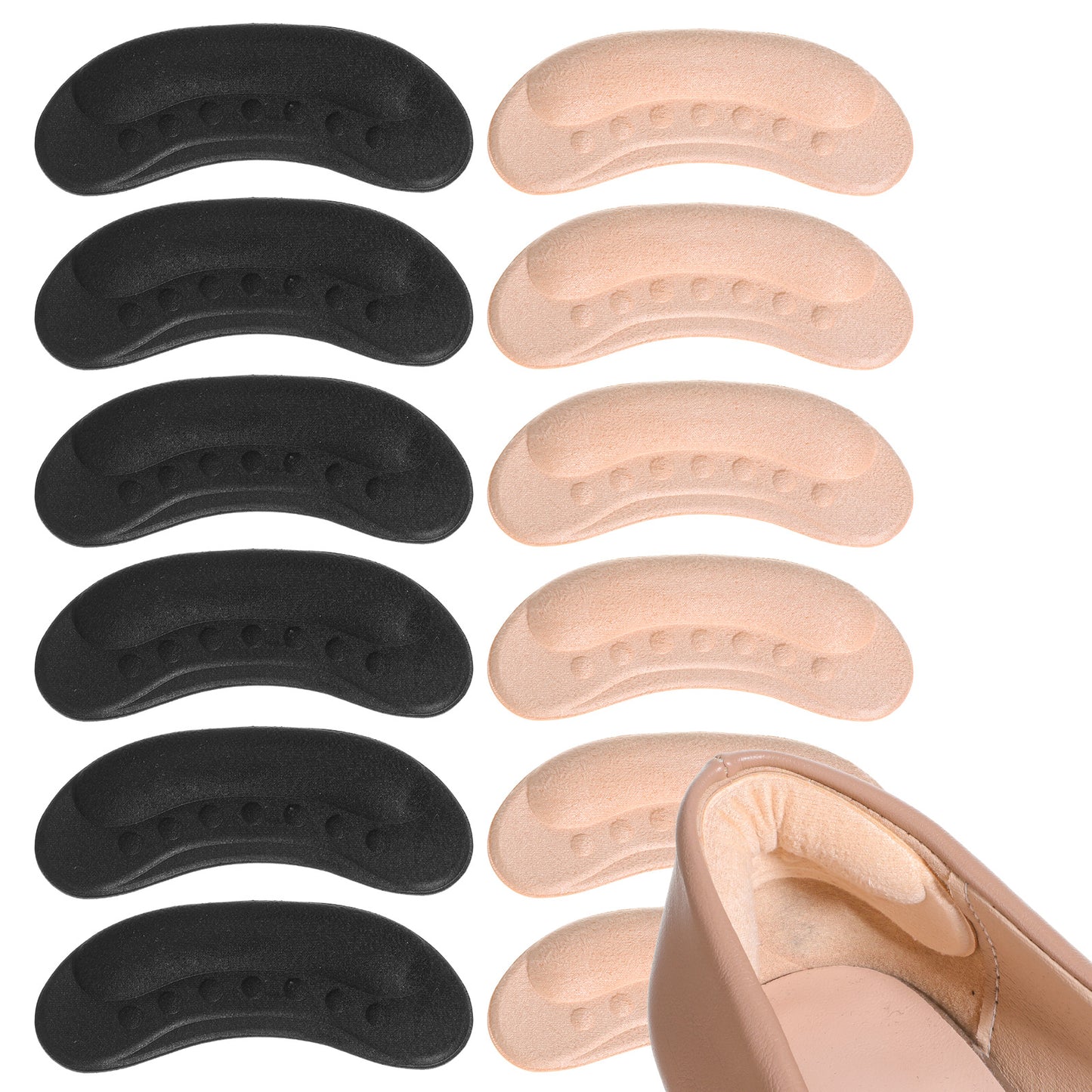 Heel Cushion Pads for Loose Shoes 6 Pairs Heel Grips Women Shoes Anti-Slip Comfort Heels Inserts Self-Adhesive Shoe Heels Liners Pads for Shoe Too Big Foot Filler Cushions Sneakers Leather High Heel