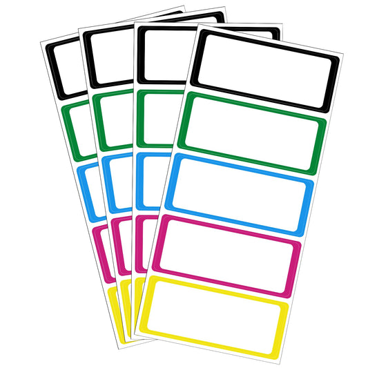 Sibba Reusable Labels, 20 Pcs Waterproof Removable Sticky Notes, All Purpose Use Label, Erasable Labels for Office School Kitchen (1.2x3.1 inches,multicolour)